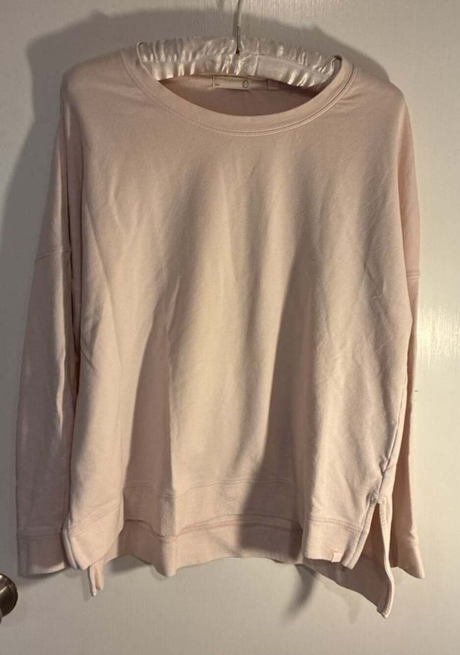 Tasc Performance Crewneck Sweatshirt Size L Pink Organic Cotton Blend